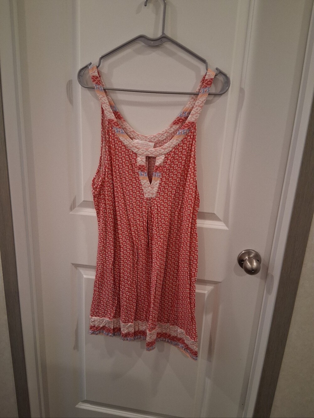 Oscar de la Renta Coral Printed Sleeveless Nightgown Size Large